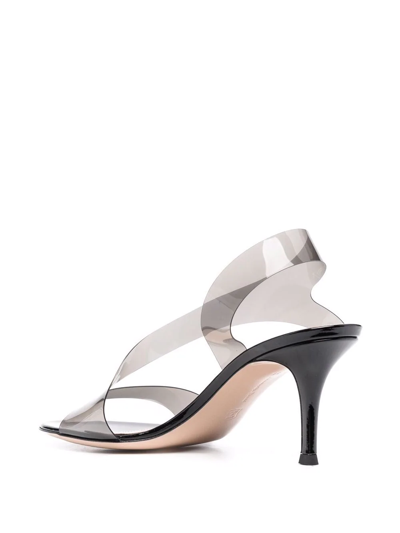 Shop Gianvito Rossi Metropolis 70mm Transparent Sandals In Grey