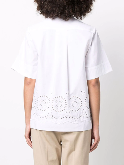 Shop P.a.r.o.s.h Short-sleeved Button-up Shirt In Weiss