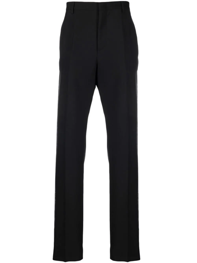 Shop Valentino High-waisted Straight-leg Trousers In Schwarz