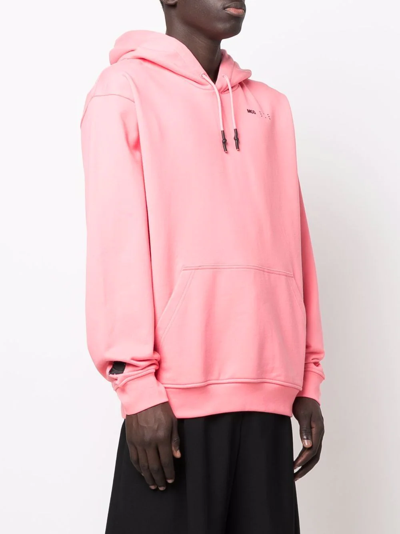 Shop Mcq By Alexander Mcqueen Logo-print Long-sleeve Hoodie In Rosa