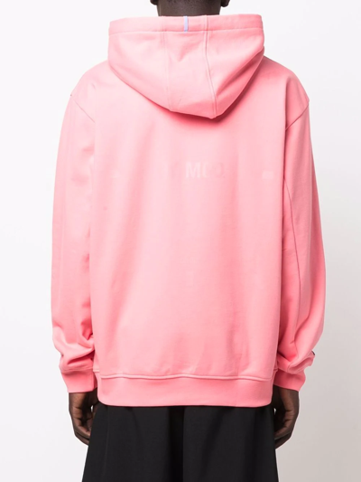Shop Mcq By Alexander Mcqueen Logo-print Long-sleeve Hoodie In Rosa