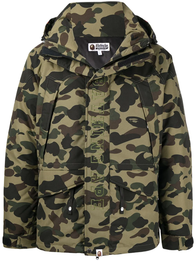 Shop A Bathing Ape Camoufalge-print Puffer Jacket In Grün