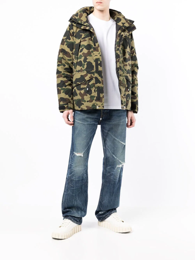 Shop A Bathing Ape Camoufalge-print Puffer Jacket In Grün