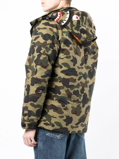 Shop A Bathing Ape Camoufalge-print Puffer Jacket In Grün