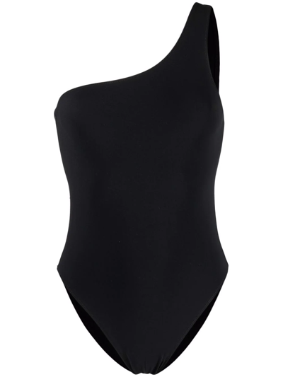 Shop Lido One-shoulder Swimsuit In Schwarz