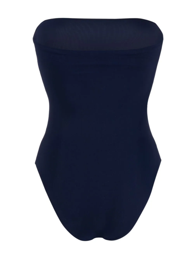 Shop Lido One-piece Bandeau Swimsuit In Blau