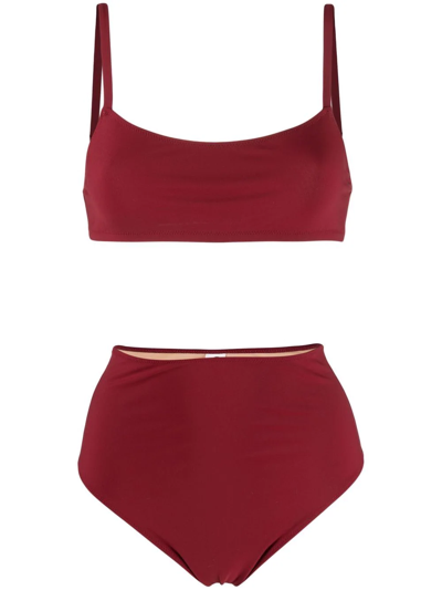 Lido High-waisted Bikini In Rot
