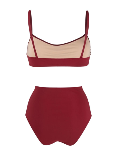 Lido High-waisted Bikini In Rot