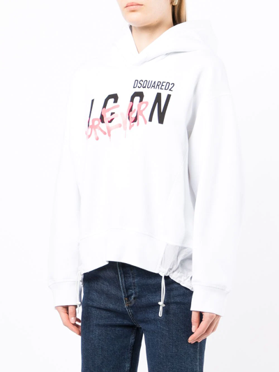 Shop Dsquared2 Icon-print Hoodie In Weiss