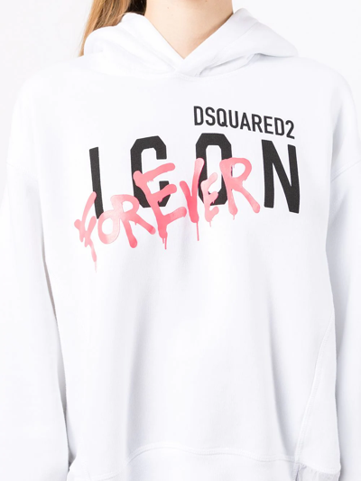 Shop Dsquared2 Icon-print Hoodie In Weiss