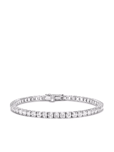 Pragnell Platinum Brilliant Cut Diamond Line Bracelet In Silber