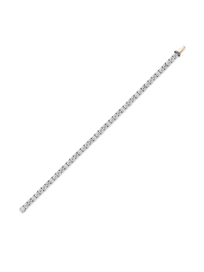 Pragnell Platinum Brilliant Cut Diamond Line Bracelet In Silber