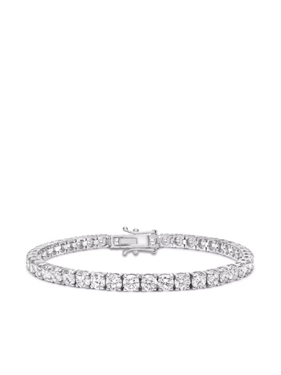 Shop Pragnell 18kt White Gold Brilliant Cut Diamond Line Bracelet In Silber
