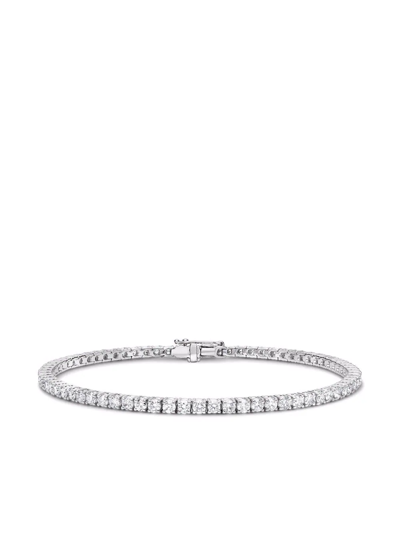 Shop Pragnell 18kt White Gold Brilliant Cut Diamond Line Bracelet In Silber