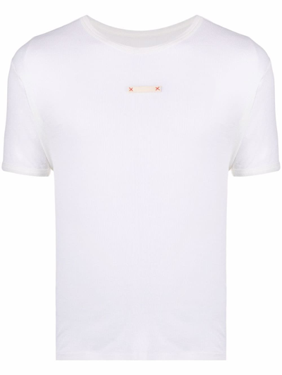 Shop Maison Margiela Label-detail T-shirt In Weiss