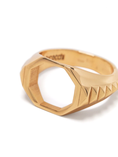 Shop Emanuele Bicocchi Open Studded Signet Ring In Gold