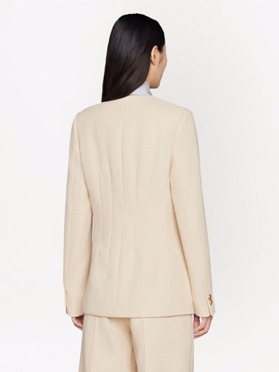 Shop Gucci Tweed Button-front Blazer In Weiss