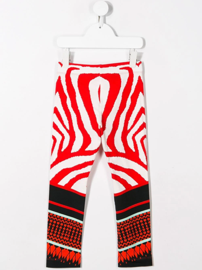 Shop Roberto Cavalli Junior Zebra Foulard Print Leggings In White