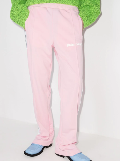 Shop Palm Angels Side-stripe Logo Track Pants In Pink