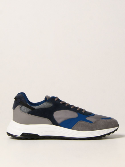 Shop Hogan Hyperlight  Sneakers In Suede And Fabric In Blue