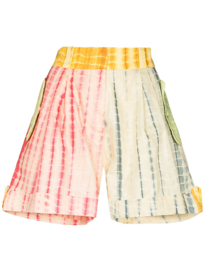 Shop Alemais Queenie Tie-dye Shorts In Neutrals