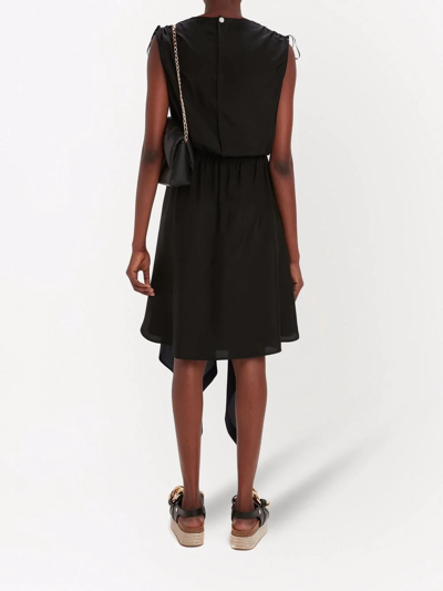 Jw Anderson Drawstring Handkerchief Midi Dress In Blue