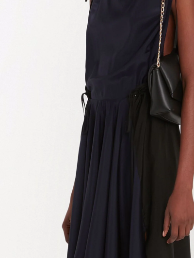 Jw Anderson Drawstring Handkerchief Midi Dress In Blue