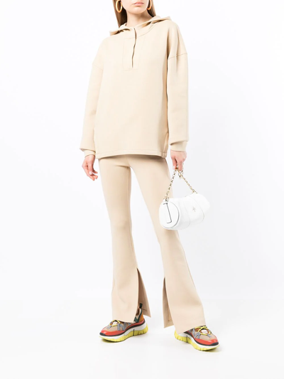 Shop Onefifteen X Beyond The Radar Flared Trousers In Neutrals