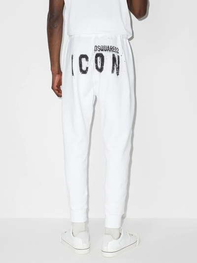 Shop Dsquared2 Sprayed Icon Logo Track Pants In White