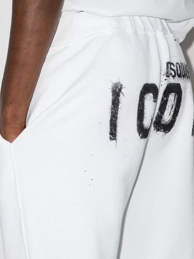 Dsquared2 Sprayed Icon Logo Track Pants In White