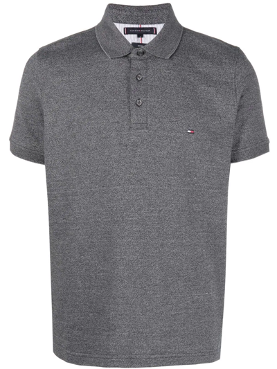 Shop Tommy Hilfiger Short-sleeve Polo Shirt In Grey