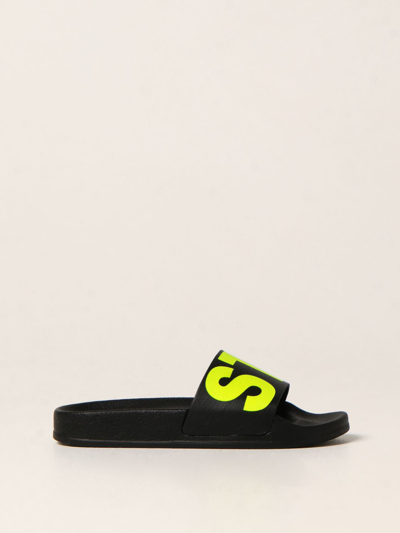 Shop Stella Mccartney Slide Sandal With Logo In Black
