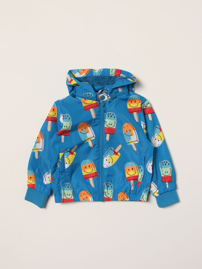 Shop Stella Mccartney Zip-up Jacket With All-over Ice Cream Print In Blue