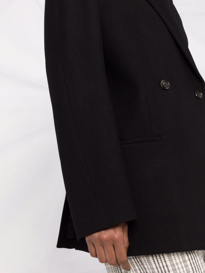 Totême Loreo Oversized Double-breasted Woven Blazer In Black