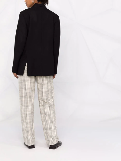 Totême Loreo Oversized Double-breasted Woven Blazer In Black