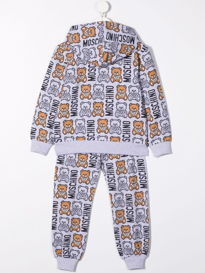 Shop Moschino All-over Logo-print Tracksuit Set In Grey