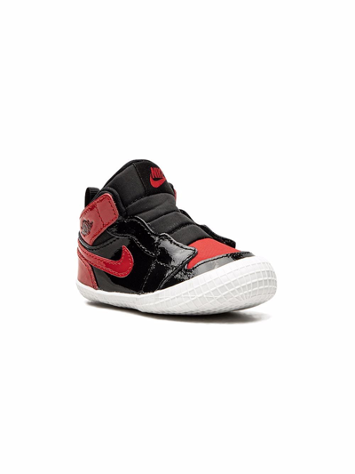 Shop Jordan 1 "patent Bred" Sneaker Booties In Black