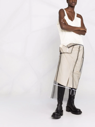 Maison Margiela Asymmetric Layered Padded Cotton, Satin-twill And Tulle Dress In Neutrals