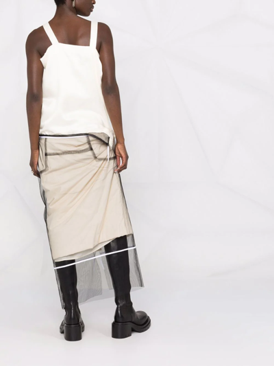 Shop Maison Margiela Panelled Tulle-overlay Dress In Neutrals