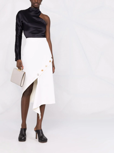 Alexander Mcqueen High-waisted Asymmetric-hem Skirt In Neutrals