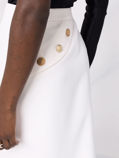 Alexander Mcqueen High-waisted Asymmetric-hem Skirt In Neutrals