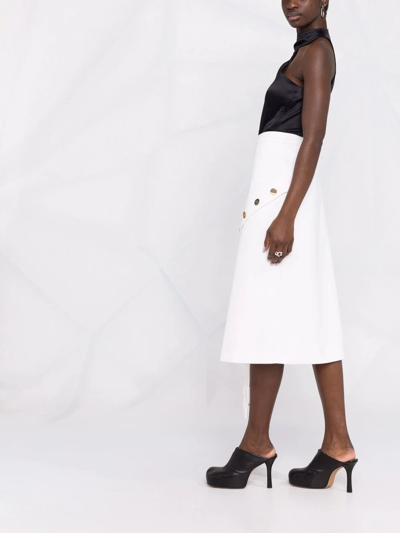 Shop Alexander Mcqueen High-waisted Asymmetric-hem Skirt In Neutrals