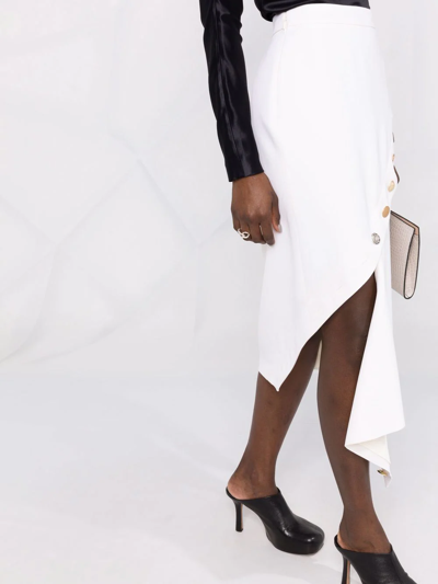 Alexander Mcqueen High-waisted Asymmetric-hem Skirt In Neutrals
