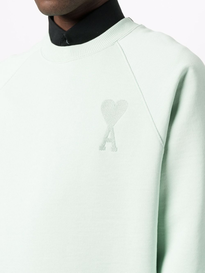 Shop Ami Alexandre Mattiussi Ami De Coeur Sweatshirt In Green