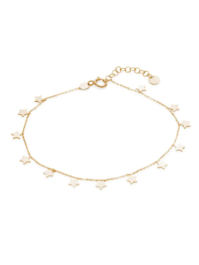 Shop Saks Fifth Avenue Made In Italy Women's 14k Yellow Gold Star Anklet