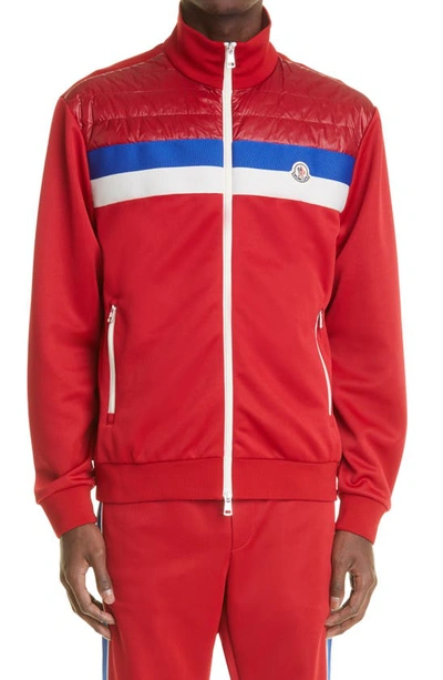 Moncler Logo-patch Panelled-jersey Track Top In Red | ModeSens