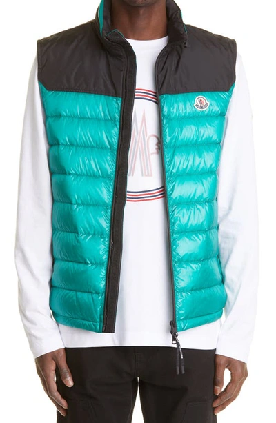Shop Moncler Ortac Quilted Down Puffer Vest In Bottle Green