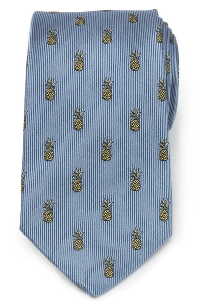 Shop Cufflinks, Inc Pineapple Silk Tie In Blue