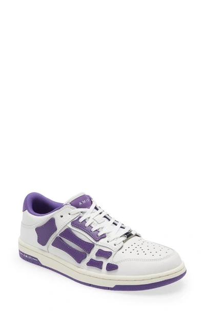 Shop Amiri Skel Top Low Sneaker In White/ Purple