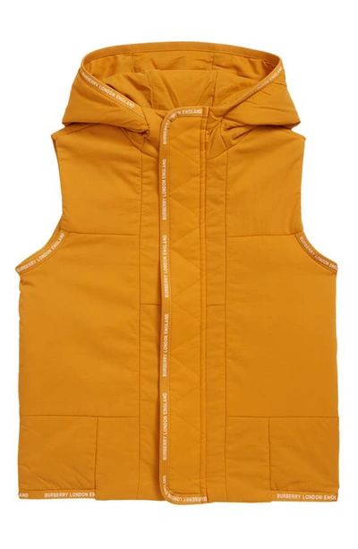 Shop Burberry Kids' Perry Hooded Vest In Warm Golden Brown